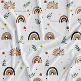 Rainbow Tree Snow Kids Printed Fabric for Dress